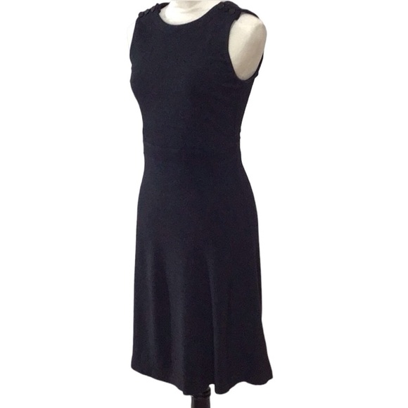 Loft Black Ribbed Sleeveless Tank Dress Size 4 NEW - Picture 2 of 8